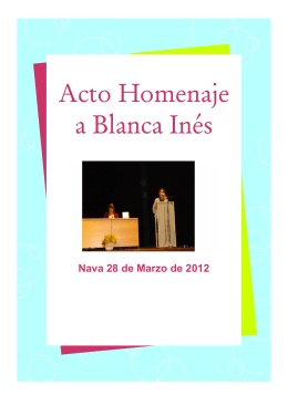 Acto Homenaje a Blanca Inés