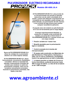 FOLLETO PULVERIZADOR ELECTRICO RECARGABLE SR 600.16.4
