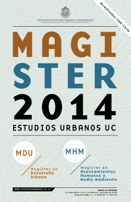 Descarga el Folleto Magister 2014 - Instituto de Estudios Urbanos y