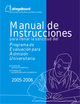 PEAU Manual de Instrucciones para llenar la solicitud 2005