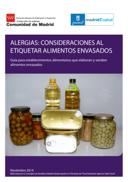 Alergias Consideraciones al etiquetar alimentos envasados. (Ed