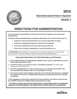 2015 Directions for Administration—STS for RLA (Grade 3)