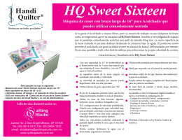 Folleto Handi Quilter Sweet Sixteen 2013
