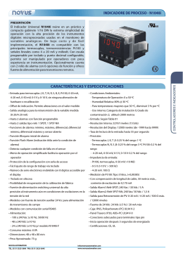 Folleto N1040i - NOVUS Automation Inc.