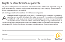 Tarjeta de identificación de paciente