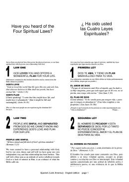 Have you heard of the Four Spiritual Laws? ¿ Ha oido usted las