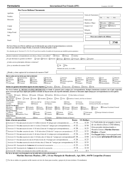 Application forms - Amigos por Correspondencia