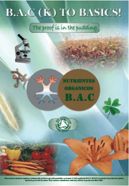 Bac Organic Catálogo