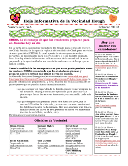 Hough Newsletter February 2013 Spanish