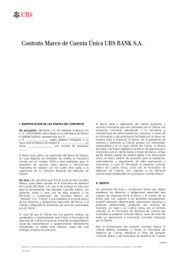 Contrato Marco de Cuenta Única UBS BANK S.A.
