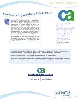 FOLLETO LEGALIZACION CA - Licencias de Software Chile Ltda.