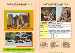 Folleto Campamento Riglos 2014. Ecoaventura. PDF