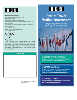 Patriot Travel Medical InsuranceSM