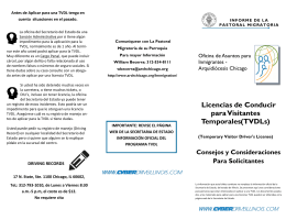 Licencias de Conducir para Visitantes Temporales(TVDLs)