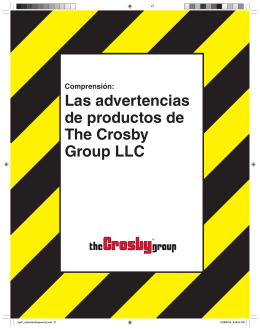 Las advertencias de productos de The Crosby Group LLC
