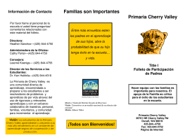 Cherry Valley Title I Family Involvement Brochure Spanish