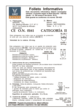 CE O.N. 0161 CATEGORÍA II Folleto Informativo