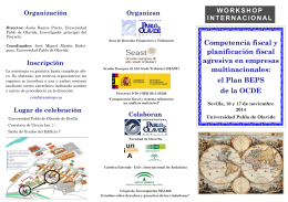 Folleto Workshop Plan BEPS - Universidad Pablo de Olavide