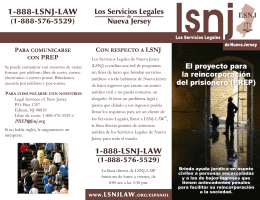 PREP Brochure - Spanish - Legal Services of New Jersey