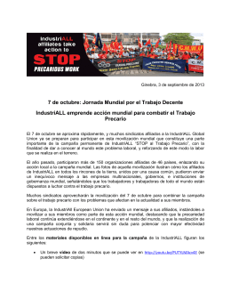 IndustriALL Precarious work action 2013