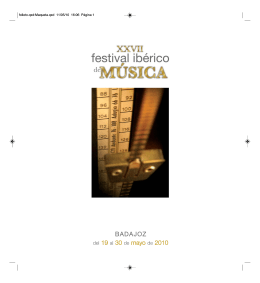Programa de mano XXVII festival Ibérico de Música