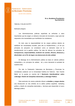 Carta - Federación Valenciana de Municipios y Provincias