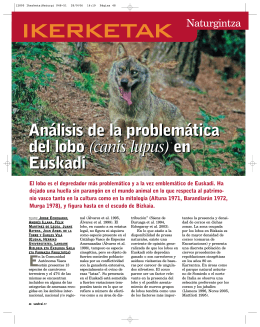 Análisis de la problemática del lobo (canis lupus) en Euskadi