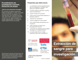 Extracción de investigación sangre para
