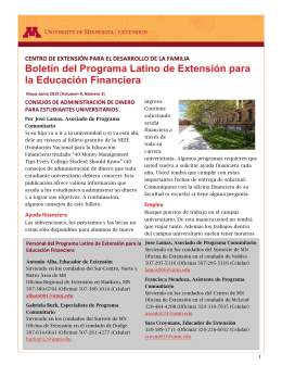 Boletín Latino de Mayo-Junio - University of Minnesota Extension