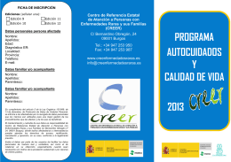 PROGRAMA AUTOCUIDADOS Y CALIDAD DE VIDA 2013