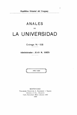 LA UNIVERSIDAD - Publicaciones Periódicas del Uruguay