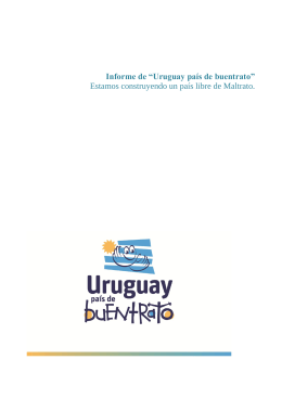 Informe de “Uruguay país de buentrato” Estamos