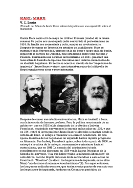 Biografía de Karl Marx. V. I. Lenin