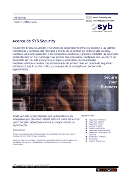 Folleto institucional de SYB Security