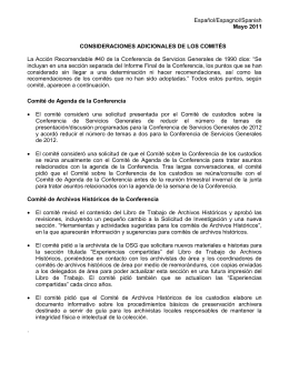 Español/Espagnol/Spanish Mayo 2011 CONSIDERACIONES