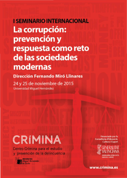 folleto crimina corrupcion - Universidad Miguel Hernández de Elche