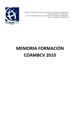 MEMORIA FORMACIÓN COAMBCV 2010