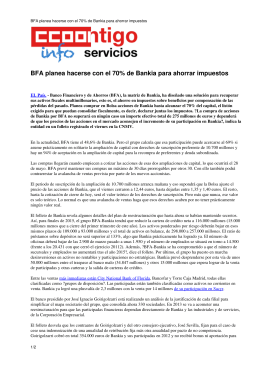 BFA planea hacerse con el 70% de Bankia para ahorrar