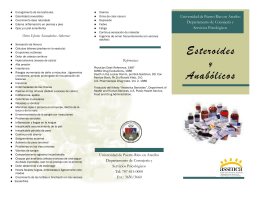 Esteroides y Anabólicos - Universidad de Puerto Rico en Arecibo
