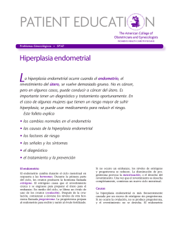 Patient Education Pamphlet, SP147, Hiperplasia endometrial