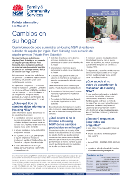Changes to your household fact sheet - Spanish