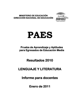 Resultados PAES 2010- Informe para docentes