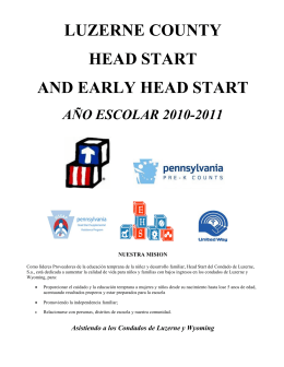 luzerne county head start and early head start año escolar 2010-2011
