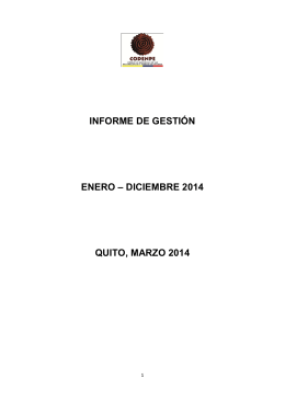 INFORME DE GESTIÓN ENERO – DICIEMBRE 2014