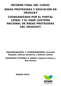 Informe Curso Áreas Protegidas y Educación Calixto Alonzo