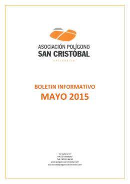 MAYO 2015 - Asociación Polígono Industrial "Cerro de San Cristóbal"