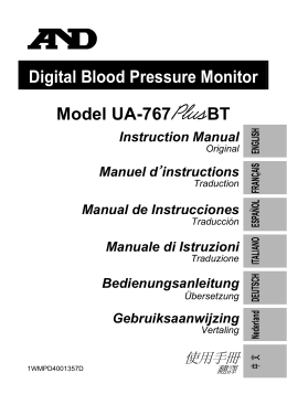 Digital Blood Pressure Monitor Model UA-767 BT