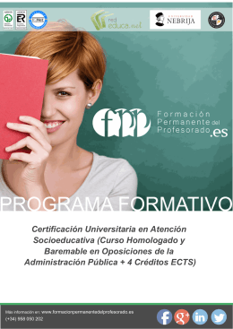 Certificación Universitaria en Atención Socioeducativa (Curso