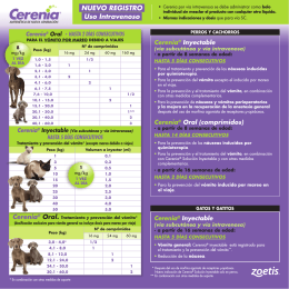 CERENIA-Tabla de dosis-folleto hoja veterinario