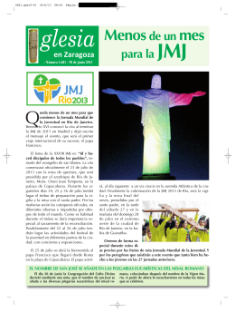 Menosde un mes para la JMJ - Cáritas Diocesana de Zaragoza